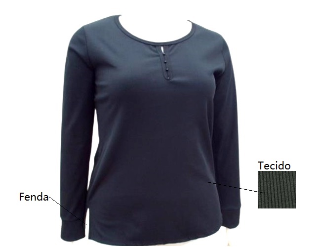 Blusa Armando Adulto Extra Grande Feminina Manga Longa Poliéster Canelada Térmica