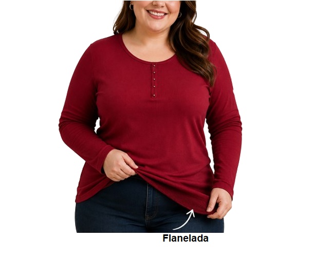 Blusa Armando Adulto Extra Grande Feminina Manga Longa Poliéster Canelada Térmica