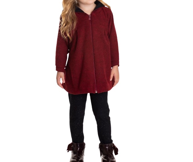 Conjunto Semprekids Primeiros Passos Feminino Bouclé Capuz Legg