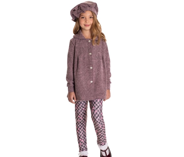 Conjunto Semprekids Infantil Feminino Bouclé Legging Boina