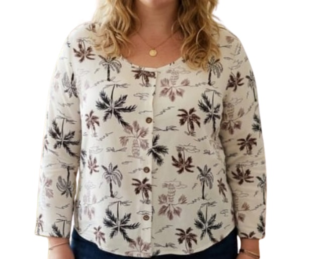 Blusa 7linhas Adulto Extra Grande Feminina Manga Longa Viscose Esatmp