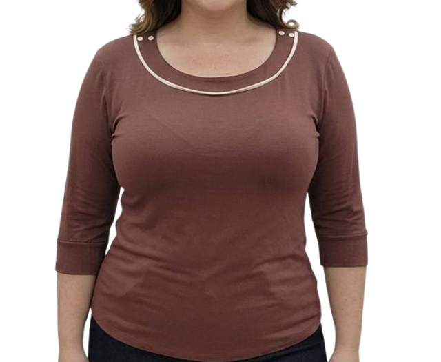 Blusa 7linhas Adulto Extra Grande Feminina Manga 3/4 Viscolycra