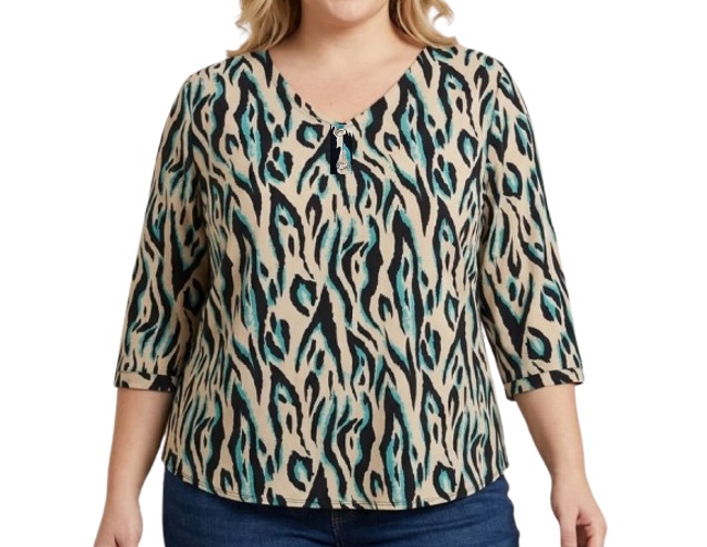 Blusa Sobmedida Adulto Extra Grande Feminina Manga 3/4 Liganete Estampada