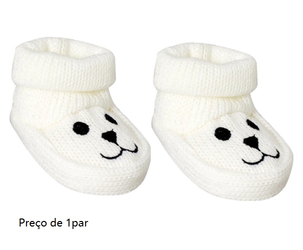 Sapatinho Everly Bebe Unissex Tricot Urso