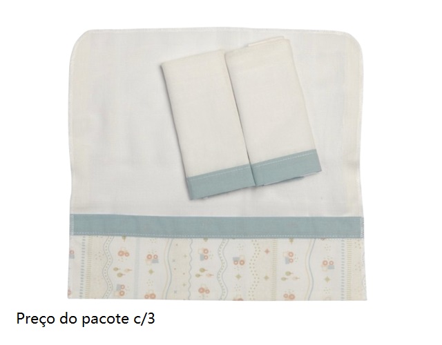 Toalha-boca Papi Bebe Algodão C/faixa 30x30cm (c/3)