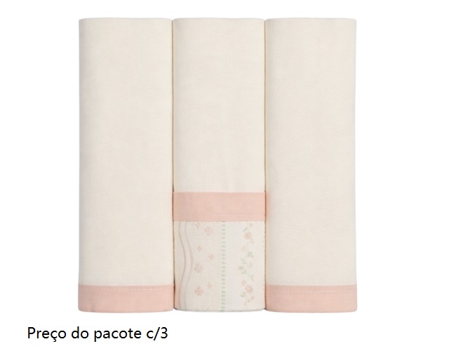 Cueiro-manta Papi Bebe Flanela 0,80x0,80m (c/3)
