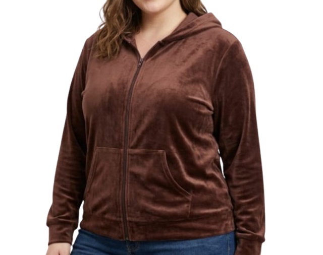 Jaqueta 7linhas Adulto Extra Grande Feminina Plush Capuz