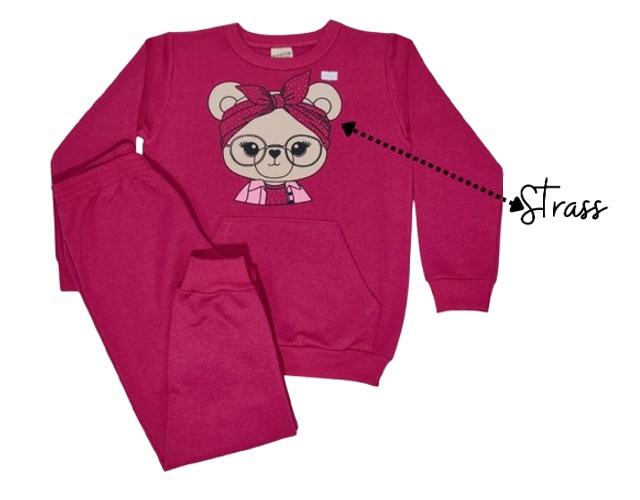Conjunto Mundonicky Infantil Feminino Moletom Calça