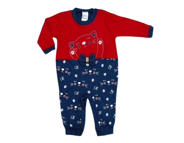 Macacão Petutinha Bebe Feminino Longo Suedine S/pé