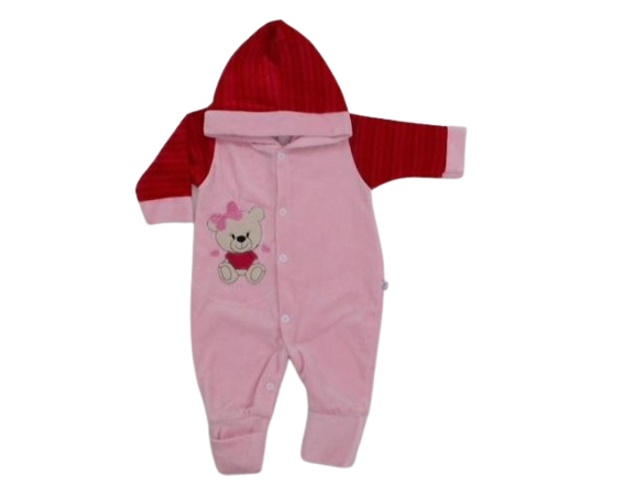 Macacão Seven Bebe Feminino Longo Plush Capuz Pé Reversív