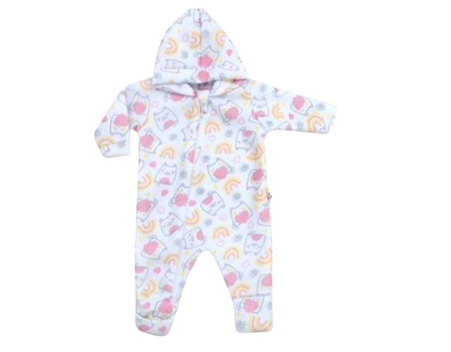 Macacão Seven Bebe Feminino Longo Soft Zíper Capuz