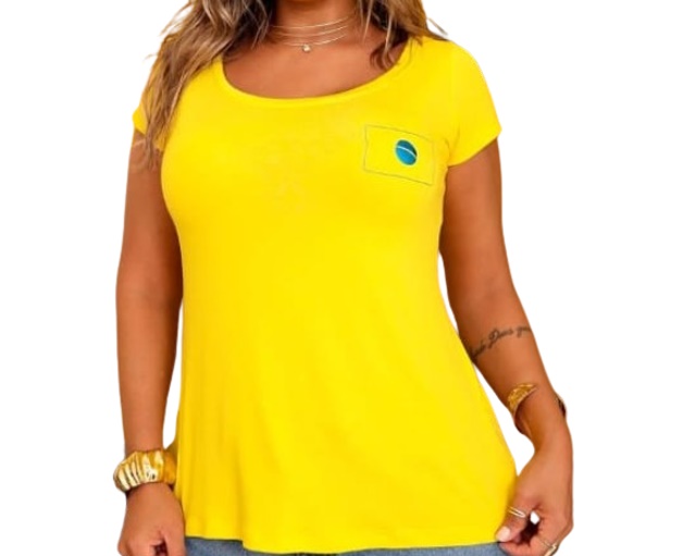 Blusa Treluna Adulto Extra Grande Feminina Manga Curta Viscolycra Brasil