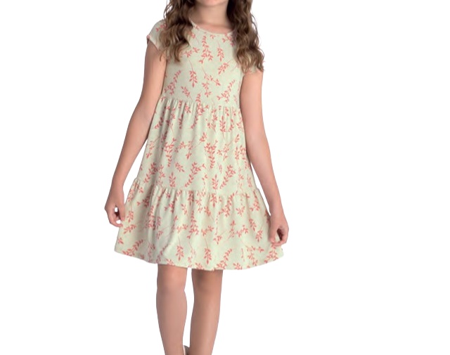 Vestido Duduka Infantil Manga Curta Malha Estampado