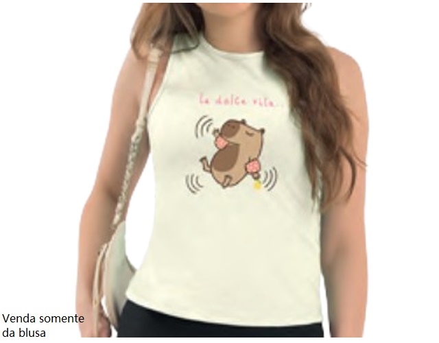 Blusa Duduka Juvenil Feminina Regata Cotton