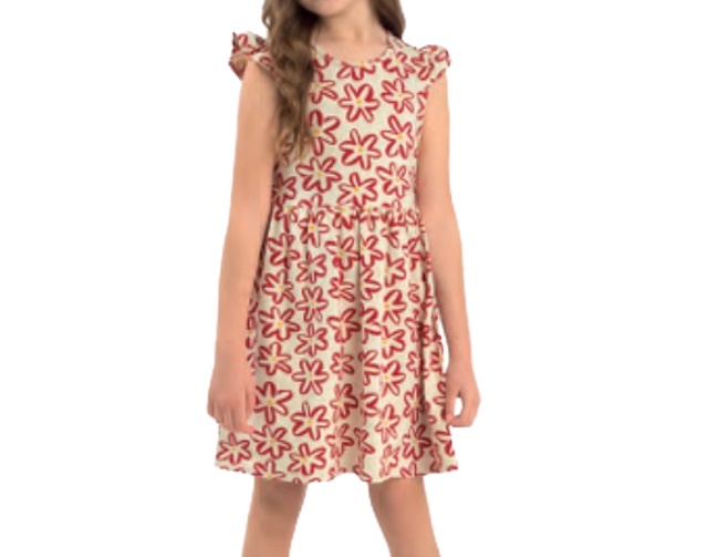 Vestido Duduka Infantil Manga Japonesa Cotton Estampado