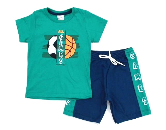 Conjunto Gatutty Primeiros Passos Masculino Manga Curta Malha