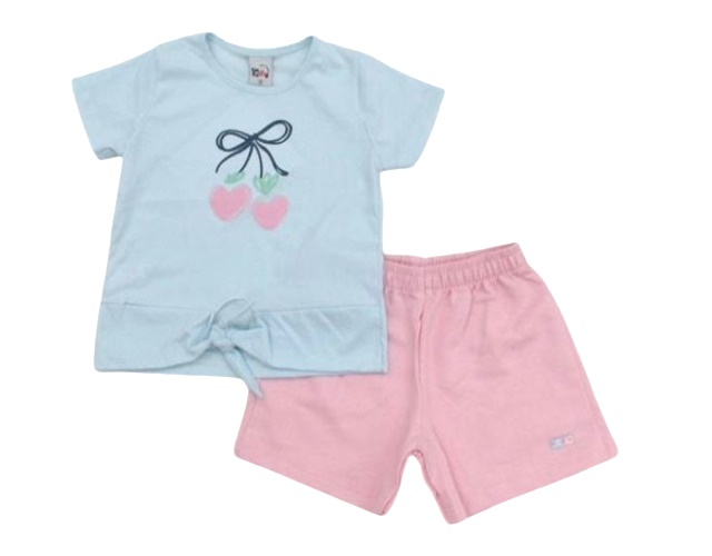 Conjunto Gatutty Infantil Feminino Manga Curta Malha Short