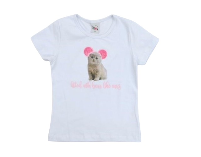 Blusa Gatutty Infantil Feminina Manga Curta Cotton