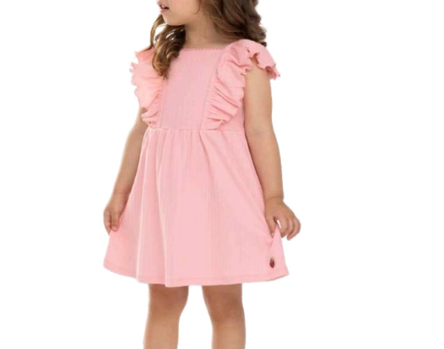Vestido Lecimar Primeiros Passos Regata Cotton Canelada