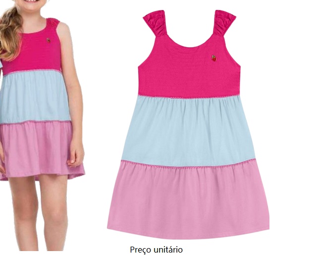 Vestido Lecimar Infantil Regata Malha