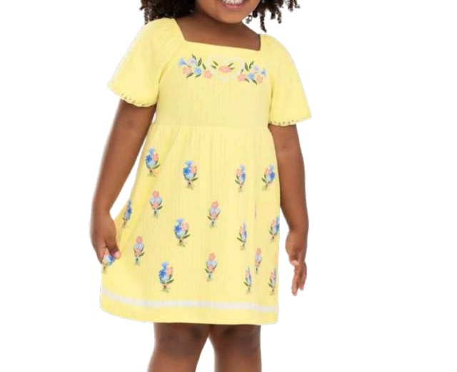 Vestido Lecimar Primeiros Passos Manga Curta Cotton Canelada