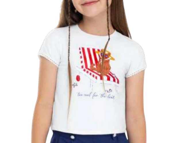 Blusa Lecimar Infantil Feminina Manga Curta Cotton