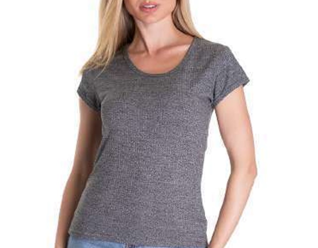 Blusa Sangos Adulto Feminina Manga Curta Poliéster Canelada