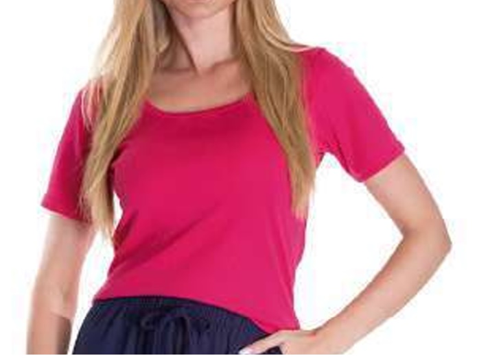 Blusa Sangos Adulto Feminina Manga Curta Ribana Canelada