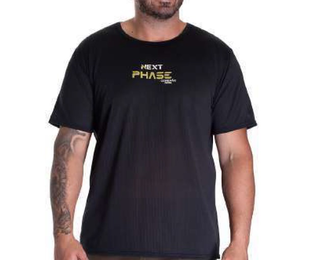 Camiseta Conexao Adulto Extra Grande Masculina Manga Curta Dry Fit Furadinha