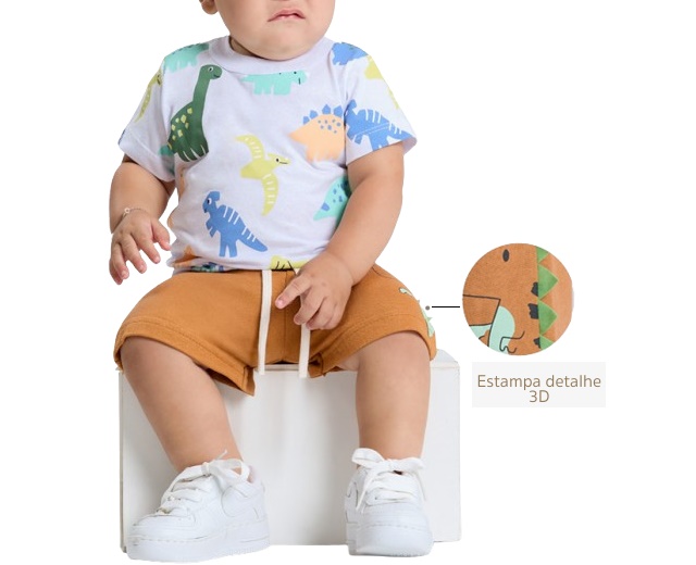 Conjunto Sportsul Bebe Masculino Manga Curta Malha