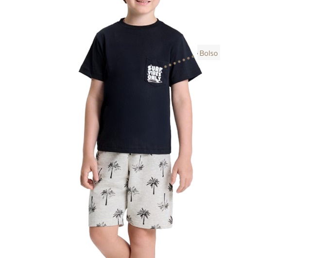 Conjunto Sportsul Infantil Masculino Manga Curta Malha