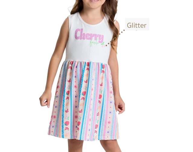 Vestido Pitiluka Infantil Regata Cotton Estampado