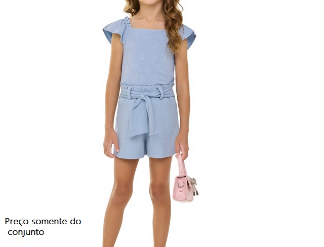 Conjunto Angero Infantil Feminino Manga Japonesa Cotton Short