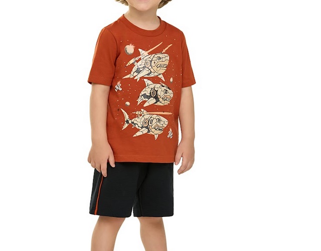 Conjunto Angero Infantil Masculino Manga Curta Malha