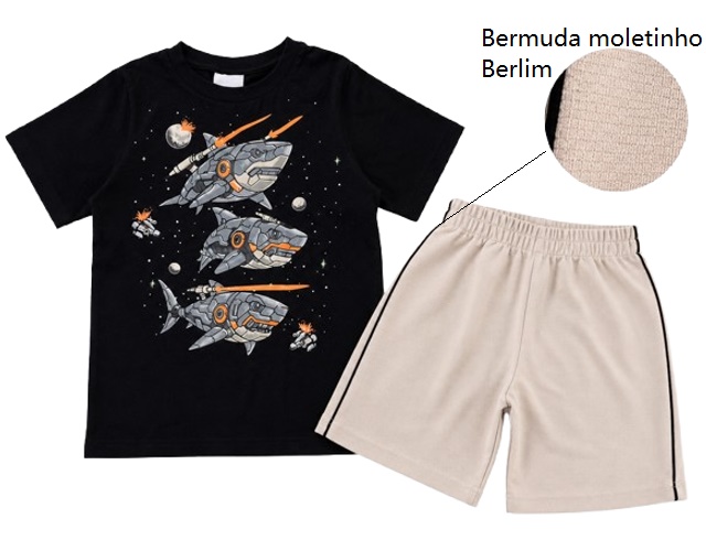 Conjunto Angero Infantil Masculino Manga Curta Malha
