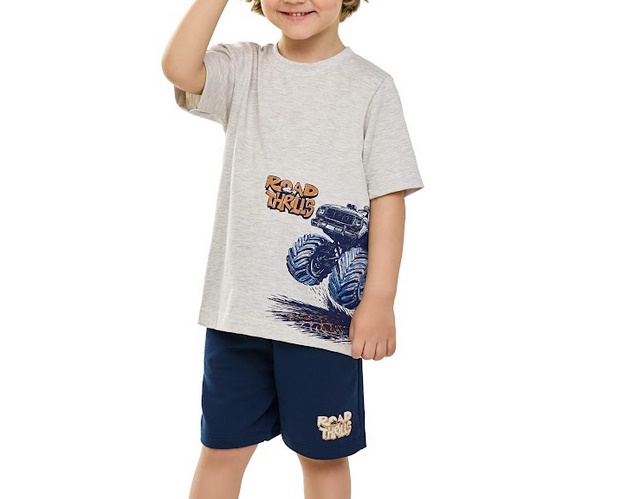 Conjunto Angero Infantil Masculino Manga Curta Malha