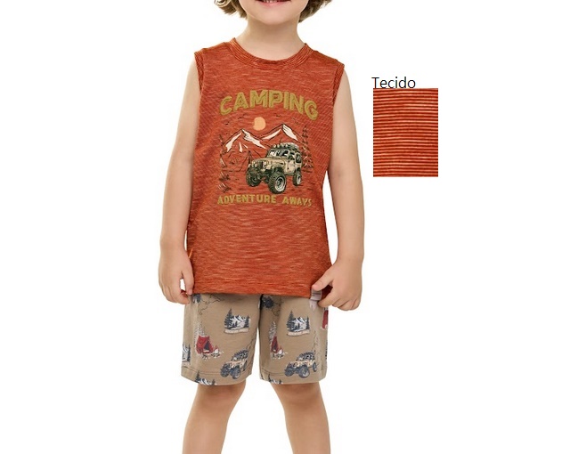 Conjunto Angero Infantil Masculino Regata Malha