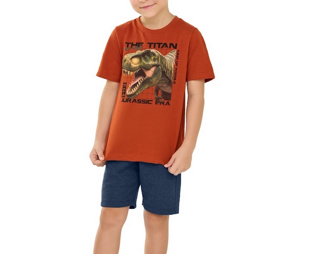 Conjunto Angero Juvenil Masculino Manga Curta Malha