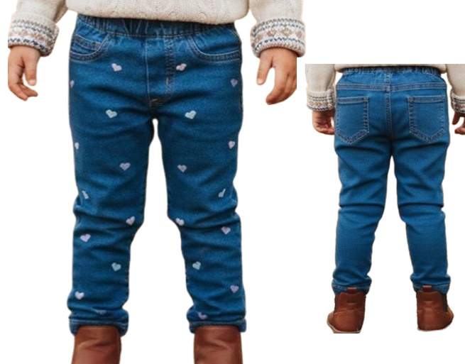 Calça Maliinha Primeiros Passos Feminina Jeans Lycra Cós Elásti
