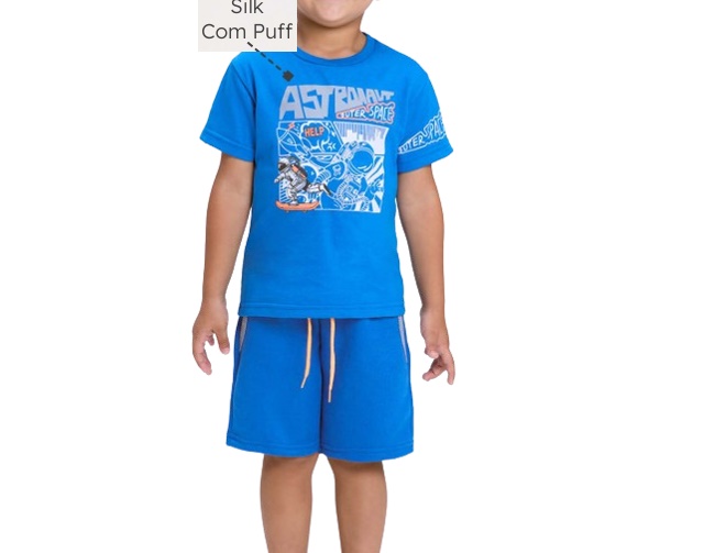 Conjunto Viston Primeiros Passos Masculino Manga Curta Malha