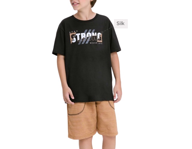 Conjunto Viston Juvenil Masculino Manga Curta Malha