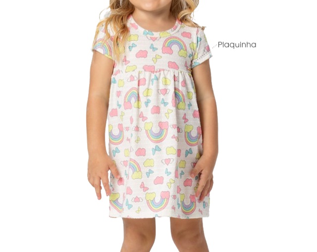 Vestido Trin Primeiros Passos Manga Japonesa Ana Bola Sublimado