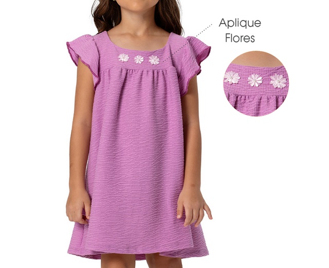 Vestido Trin Infantil Manga Japonesa Anarruga