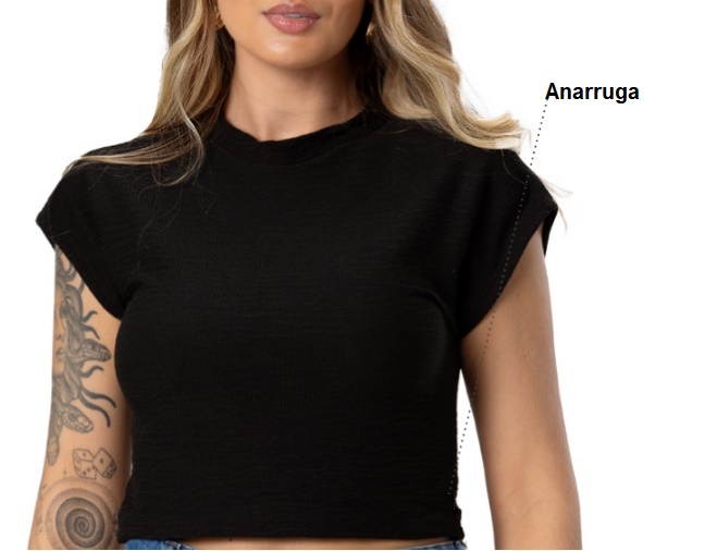 Blusa Trin Adulto Feminina Manga Japonesa Anarruga Cropped