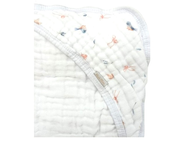 Toalha-fralda Minasrey Bebe Feminina Algodão 3camadas Capuz