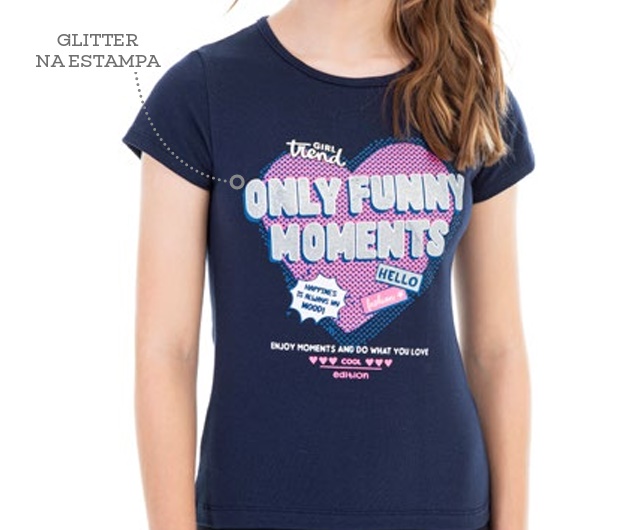 Blusa Jaki Juvenil Feminina Manga Curta Cotton