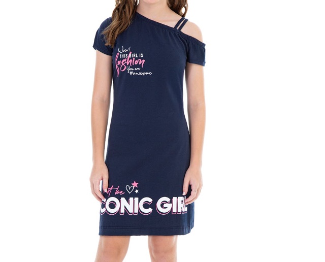 Vestido Jaki Juvenil Manga Curta Cotton
