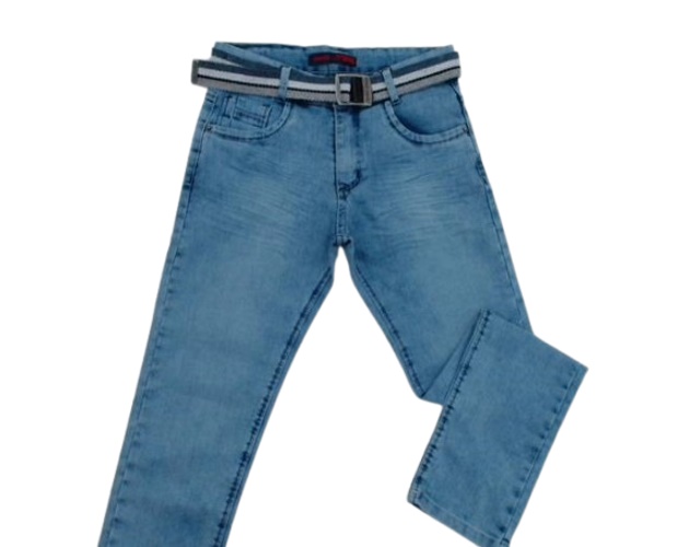 Calça Perbol Juvenil Masculina Jeans Lycra Cinto