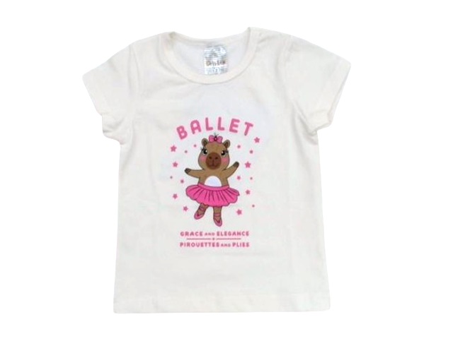 Blusa Catolele Primeiros Passos Feminina Manga Curta Cotton