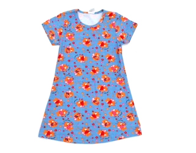 Vestido Catolele Infantil Manga Curta Cotton Estampado